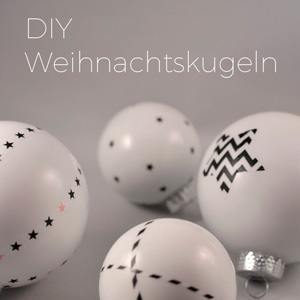 DIY Weiße Christbaumkugeln Weihnachtskugeln verziert mit Masking Tape