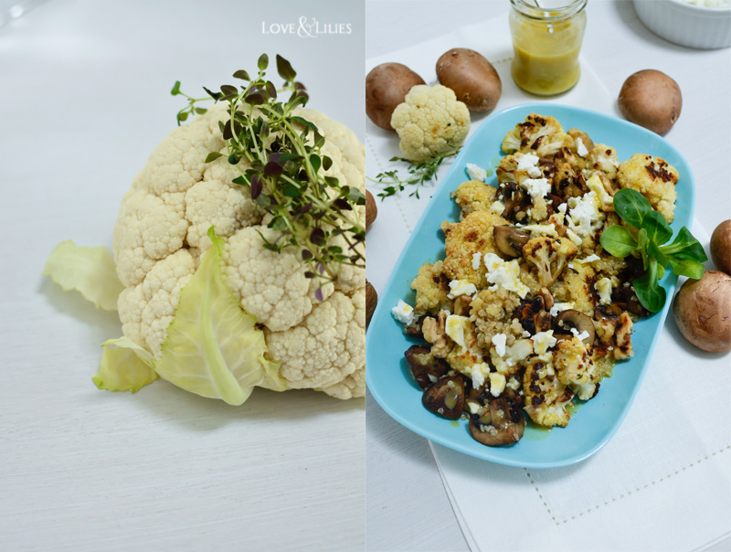 LoveAndLilies.de // Quinoa Salat mit Blumenkohl und Pilzen