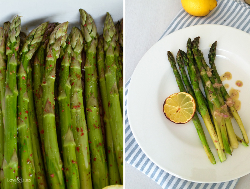 Grüner Spargel aus dem Ofen