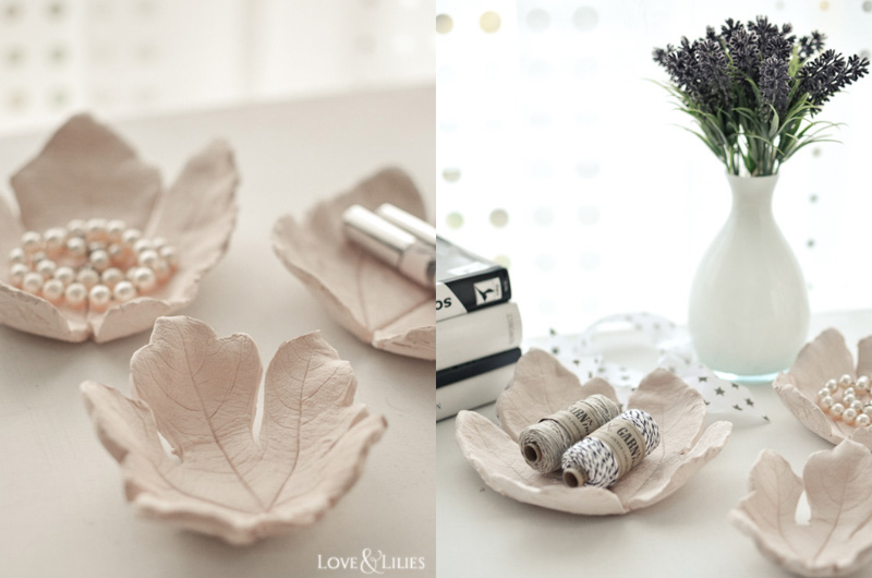 LoveAndLilies.de | Herbst-DIY: Tonschalen mit Blattstruktur aus Modelliermasse. Eine tolle Aufbewahrungsmöglichkeit für Allerlei Schönes