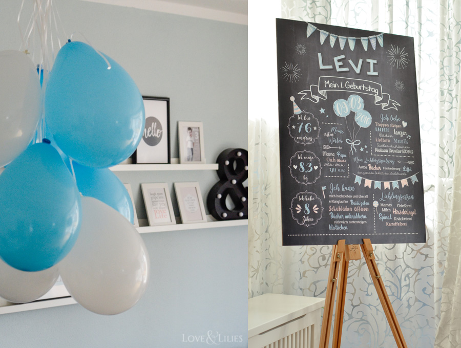 LoveAndLilies.de | Chalkboard zum 1. Geburtstag / Poster zum Kindergeburtstag