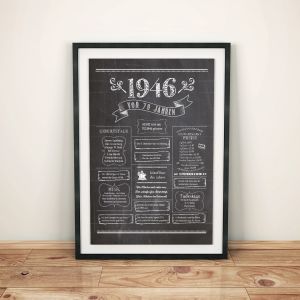 LoveAndLilies.de / Geburtstags Chalkboard 1946 im Retro Stil