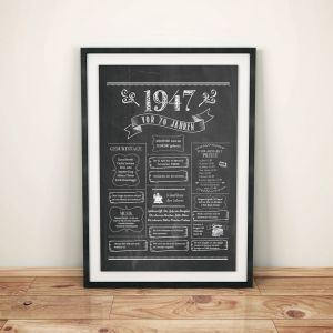 LoveAndLilies.de / Geburtstags Chalkboard 1947 im Retro Stil