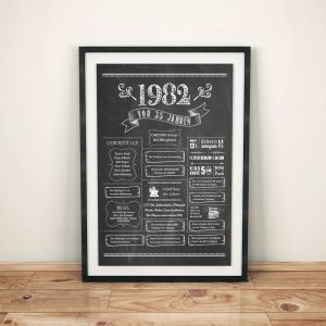 LoveAndLilies.de / Geburtstags Chalkboard 1982 im Retro Stil